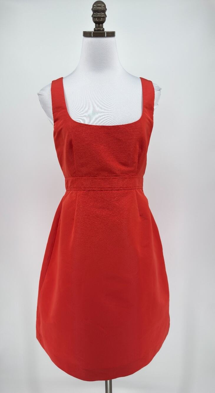RED Valentino Red Empire Waist Bow Detail Sleeveless Mini Dress Sz IT 42 US 6